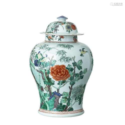 Chinese Porcelain, Famille verte Pot and cover, Guangxu