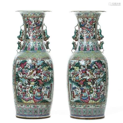 Pair of Large Chinese Porcelain floor Vases, Tongzhi