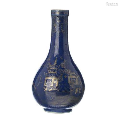 Chinese Porcelain Powder blue bottle, Kangxi