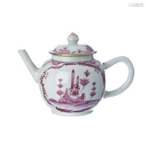 Chinese Export Porcelain European Figure Teapot,