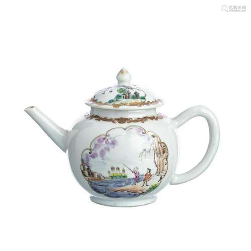 Chinese Porcelain Meissen Style Teapot, Qianlong