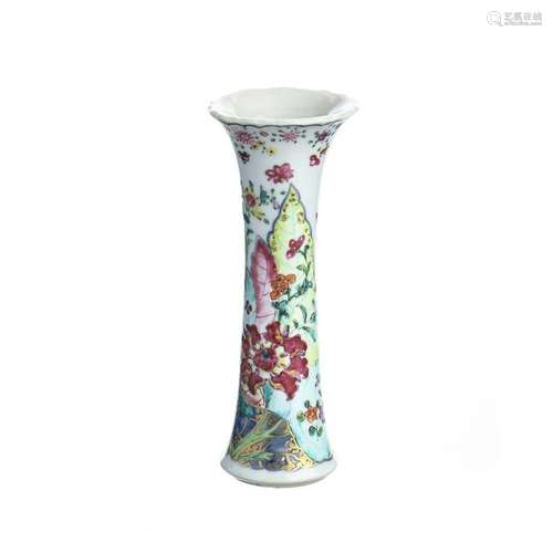 Chinese Porcelain 'Tobacco leaf' Trumpet vase, Qianlong