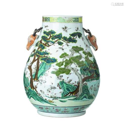 Chinese Porcelain Hu vase '1000 Herons', Minguo