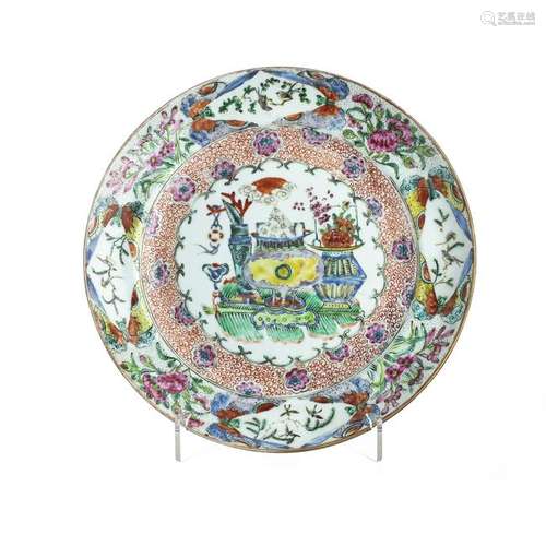 Chinese flower vases porcelain plate, Minguo