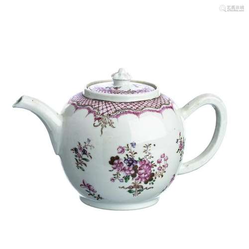 'Flower' teapot in Chinese porcelain, Qianlong