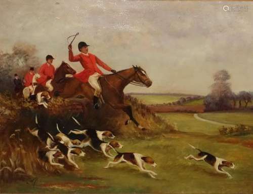 Antide HENRY (1877 1959). La Chasse à courre Huile…