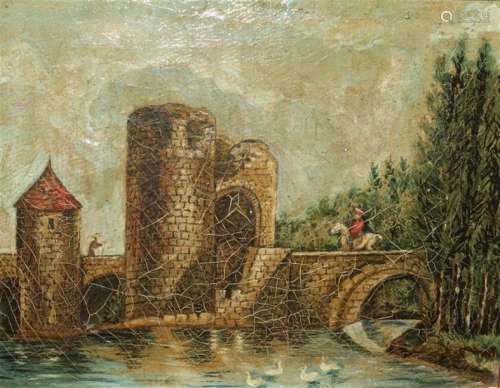 Narcisse HENRY (1842 1929). Le Pont près de la Tou…