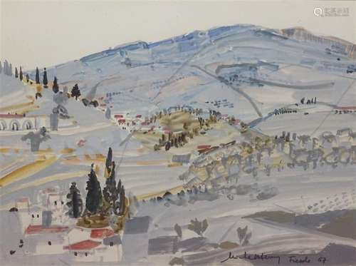 MICHEL HENRY (1928 2016). Fiesole, 67 Gouache, sig…