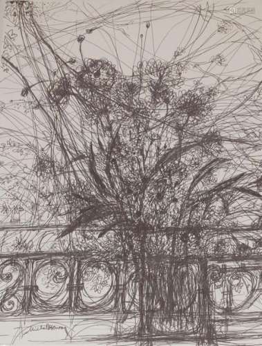 MICHEL HENRY (1928 2016). Bouquet sur fenêtre Styl…