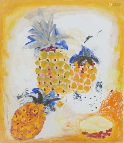 MICHEL HENRY (1928 2016). Les Ananas Gouache, sign…