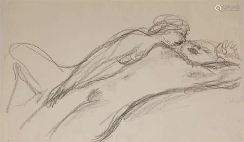 Pierre DEVAL (1897 1993). Les deux amies Dessin au…