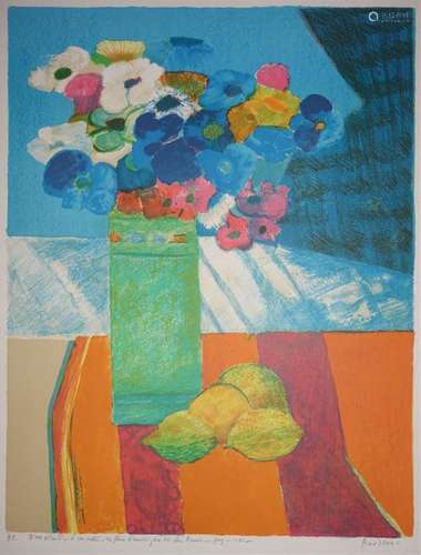 Guy BARDONE (1927 2015). Nature morte Lithographie…