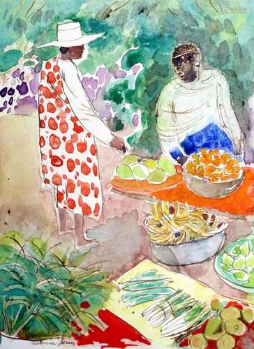 Maurice GENIS (Saigon 1925 Lacanau 2013). Marché e…