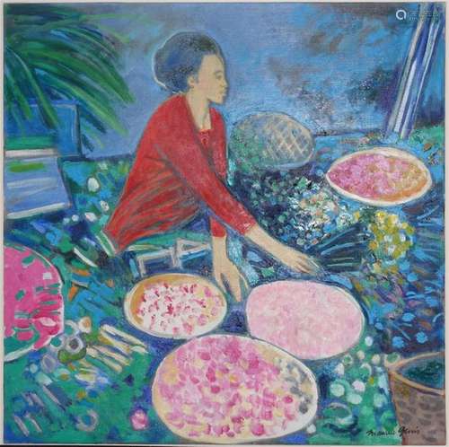 Maurice GENIS (Saigon 1925 Lacanau 2013). Marché à…