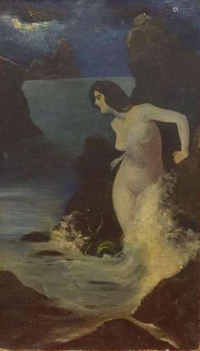 Antide HENRY (1877 1959). Femme nue au crépuscule,…