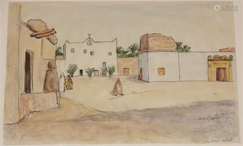 Pierre DEVAL (1897 1993). Ouled Djellal, 1924 Aqua…