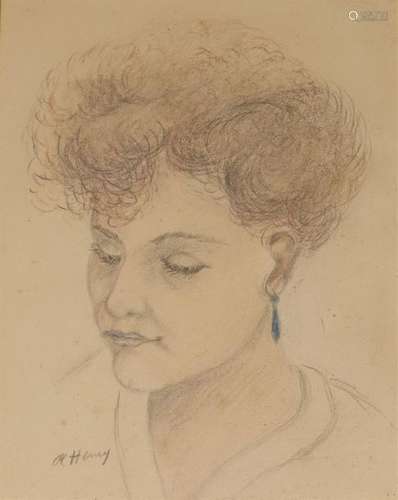 Antide HENRY (1877 1959). Portrait de jeune fille …