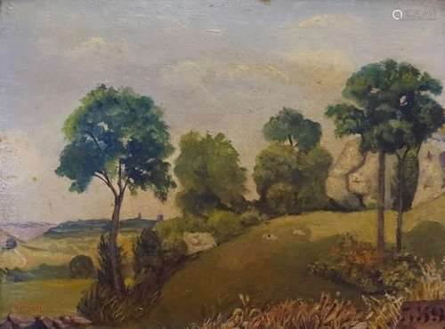 Antide HENRY (1877 1959). Paysage arboré Huile sur…