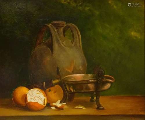 Antide HENRY (1877 1959). Nature morte aux oranges…