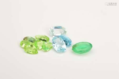 A SELECTION OF VARIOUS GEMSTONES, to include 256 peridot of various shapes, approximate combined