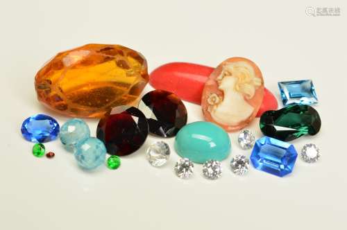 A LARGE SELECTION OF NON-PRECIOUS GEMSTONES, to include c.z's, synthetic moissanite, paste,