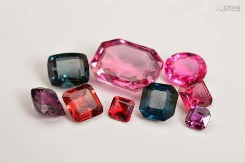 A COLLECTION OF SPINELS, to include a large pink mix cut spinel, measuring approximately 14mm x