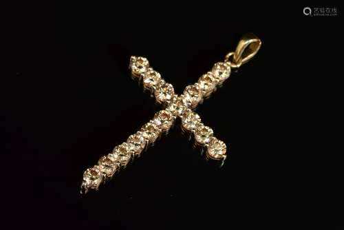 A MODERN DIAMOND SET CROSS, measuring approximately 40mm x 23mm, estimated total diamond weight 2.