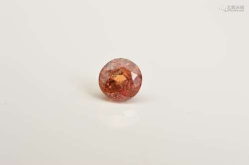 A ROUND MIX CUT ORANGE SAPPHIRE, measuring approximately 4.1mm in diameter, weighing 0.44ct