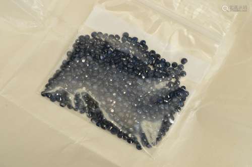 A SELECTION OF SMALL ROUND MIX CUT SAPPHIRES, deep blue in colour, measuring approximately 2.7mm