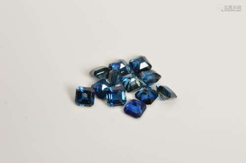 A SELECTION OF OCTAGON CUT SAPPHIRES, measuring approximately 3mm x 3mm, total combined weight 2.
