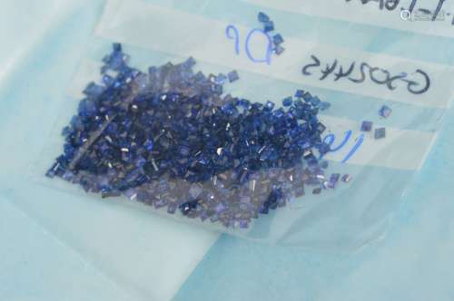A SELECTION OF SQUARE CUT SAPPHIRES, measuring approximately 1.1mm - 1.6mm in diameter, total