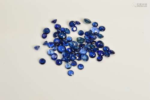 A SELECTION OF ROUND MIX CUT SAPPHIRES, measuring approximately 2.5mm - 5mm, total combined weight