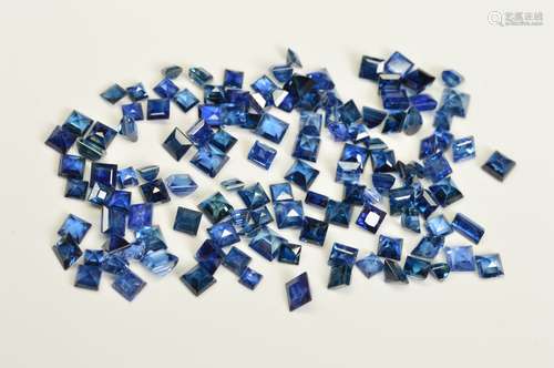 A SELECTION OF SQUARE CUT SAPPHIRES, ranging between 2mm - 3.5mm, approximate combined weight 30.