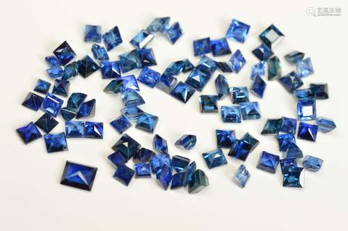 A SELECTION OF SQUARE CUT SAPPHIRES, ranging between 2-3.5mm, approximate combined weight 30.01cts