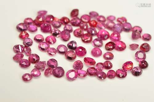 A SELECTION OF SMALL ROUND RUBIES, measuring approximately 2mm in diameter, approximate combined