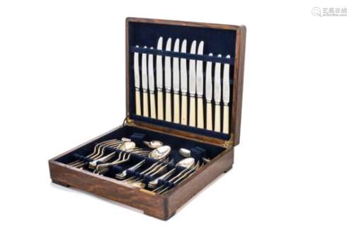 An Art Deco period silver plated canteen of cutlery from Mappin & Webb, together with a collection