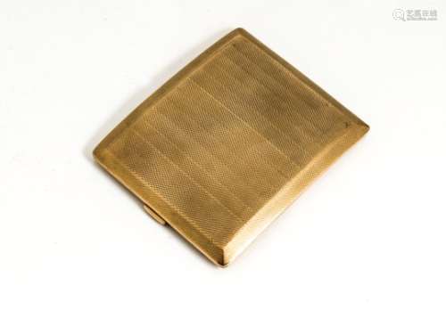 A George V 9ct gold cigarette case by S.B. & S Ltd, rectangular engine turned curving case marked
