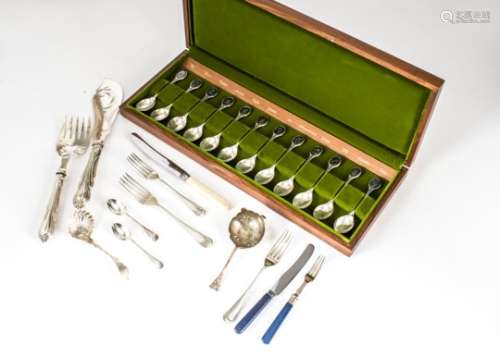 A set of 1970s The Royal Horticultural Society Flower Spoons, in box, together with a quantity of