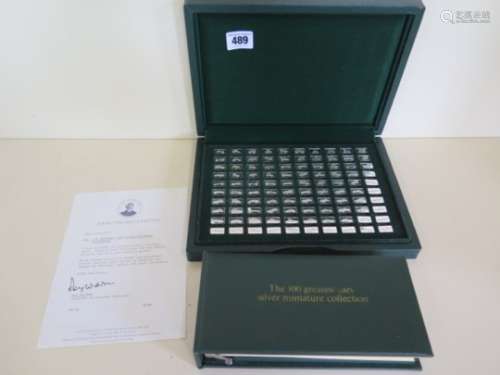 John Pinches Ltd, a cased set of 100 Greatest cars, silver miniature collection, with booklet, total