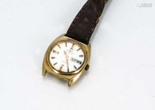 A c1960s Technos Automatic Pioneer gilt and stainless steel gentleman's wristwatch, 34mm case,