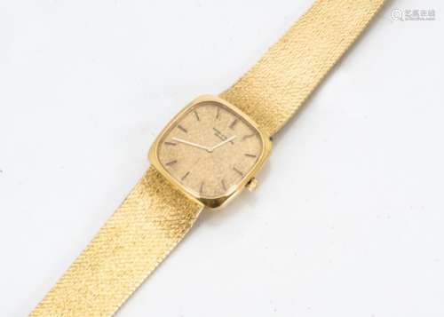 A 1970s Patek Philippe 18ct gold gentleman's dress wristwatch, 29mm square case on an integrated