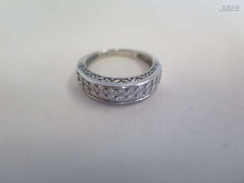 A Gemporia 9ct white gold diamond ring, approx 0.50ct, ring size N/O, approx 3.09 grams, unworn,