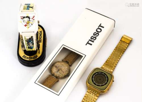 Three 1970s and later novelty watches, including a Starburst by Texas Instruments in box, a