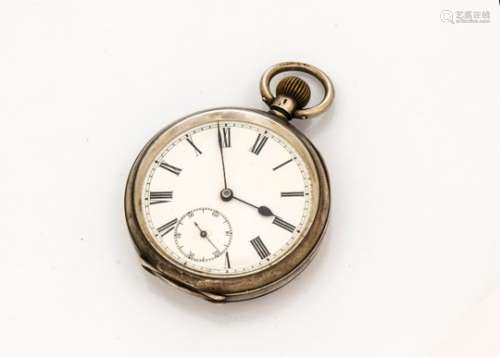 An early 20th century Omega silver open faced pocket watch, 50mm 935 marked case, appears to run,