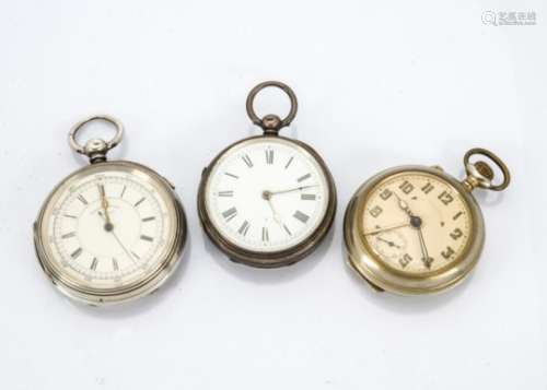 A Victorian silver pocket stopwatch by Robert Scanlon of Preston, 58mm case, appears to run and