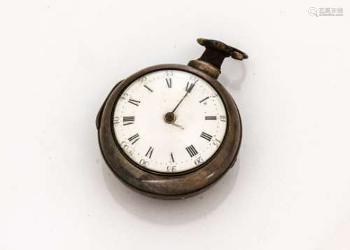 A George III silver pair cased pocket watch by John Richards of Liverpool, appears to run, case