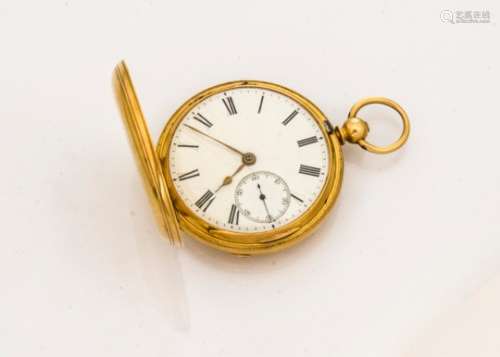 An Edward VII 18ct gold full hunter pocket watch by Alfred Peglar of Southampton, 47mm engine turned