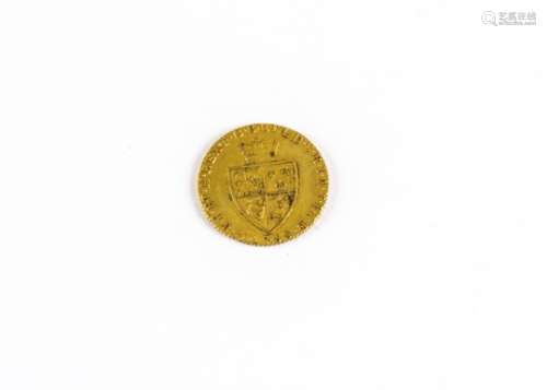 A George III gold spade guinea, dated 1788, fifth head, VF, 8.4g