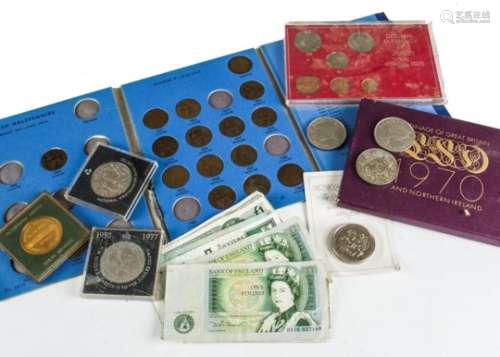 A collection of florins and other small British coins, including shillings, six and three pence's, a