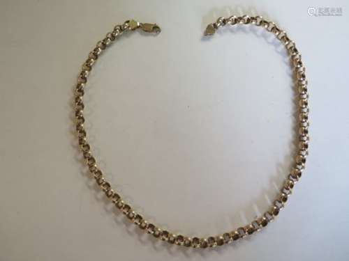 A mens heavy 9ct gold belcher link neck chain, fully hallmarked, 51.5cm length - weight 23.85 grams,